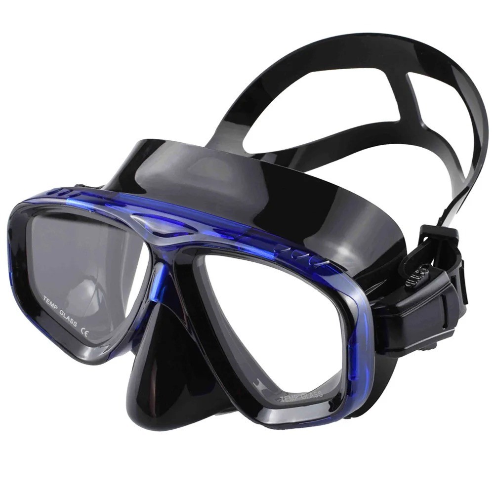 Snorkel Mask Swimming Goggles Scuba Diving Silicone Skirt Tempered Glass Len