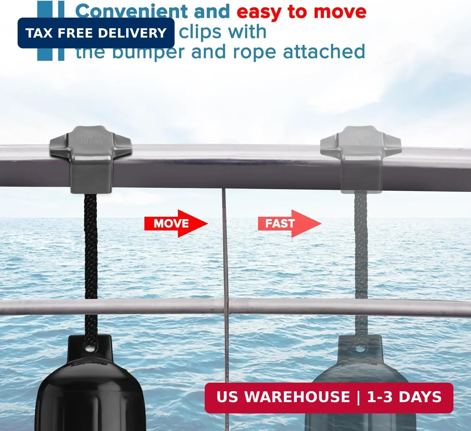 Pontoon Boat Fender Clips Bumper Buoy Hanger/Holders/Cleat Clamp/Adjuster for Sq