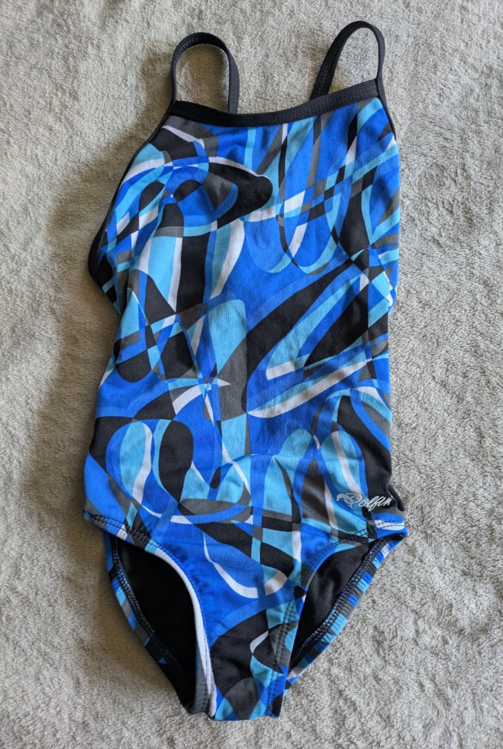 DOLFIN One Piece Swimsuit Girls Youth 22 Blue White Black Swim Suit