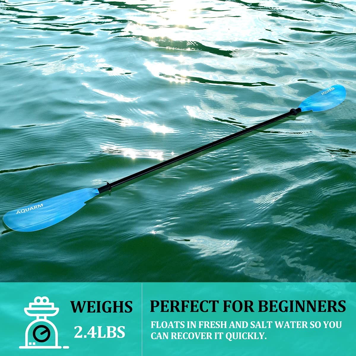 AQUARM Kayak Paddle with Free Paddles Leash, 91.7 inch Lightweight Adjustable…