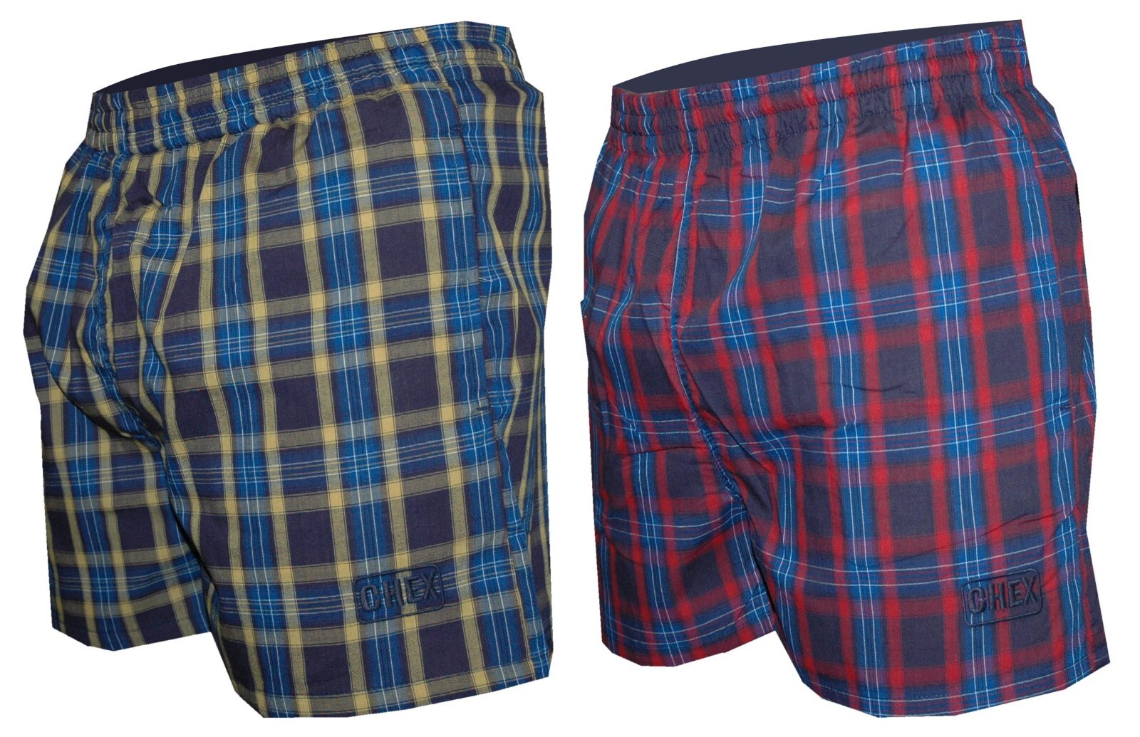 CHEX Amazon Boys Blue Check Sports Leisure Shorts Pockets Lined 6-8 & 9-11 Years