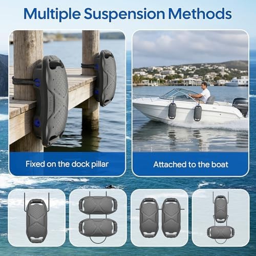 Boat Fenders Boat Bumpers for Docking, Easy to Install EVA Fenders with Quick…