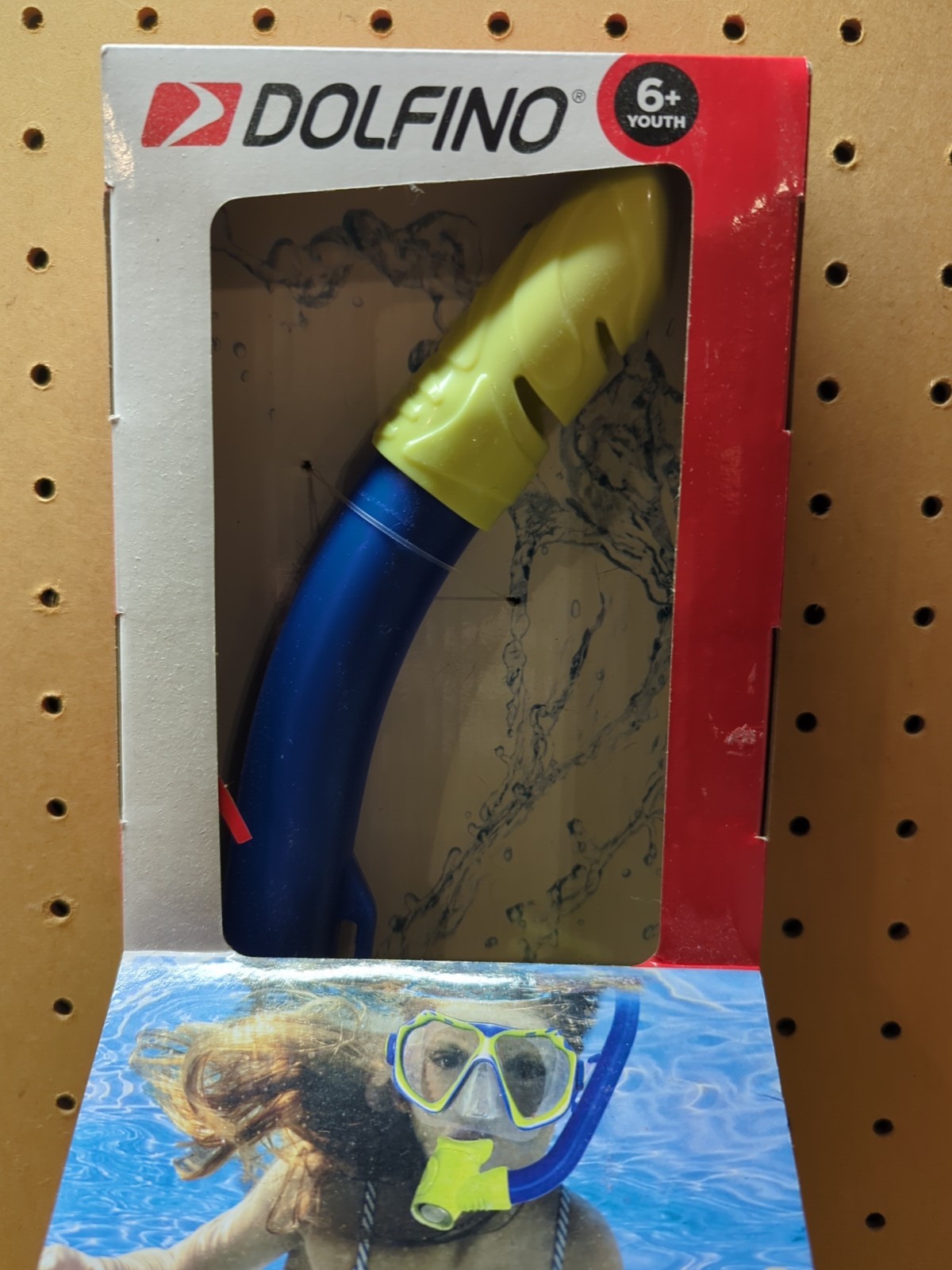 Dolfino Youth Mask & Snorkel 2-Piece Set Children 6+ Blue Yellow NEW IN BOX.