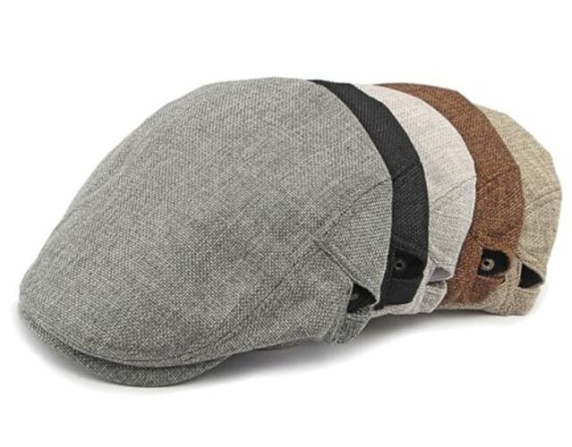DIYDECAL Mens Flat Cap Newsboy Cap Adjustable Ivy Driving One Size Coffee