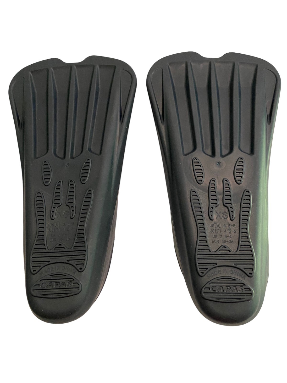 Swimming Training Fins XS (US Male 4.5-6) Short Blade CAPAS Silicone Black
