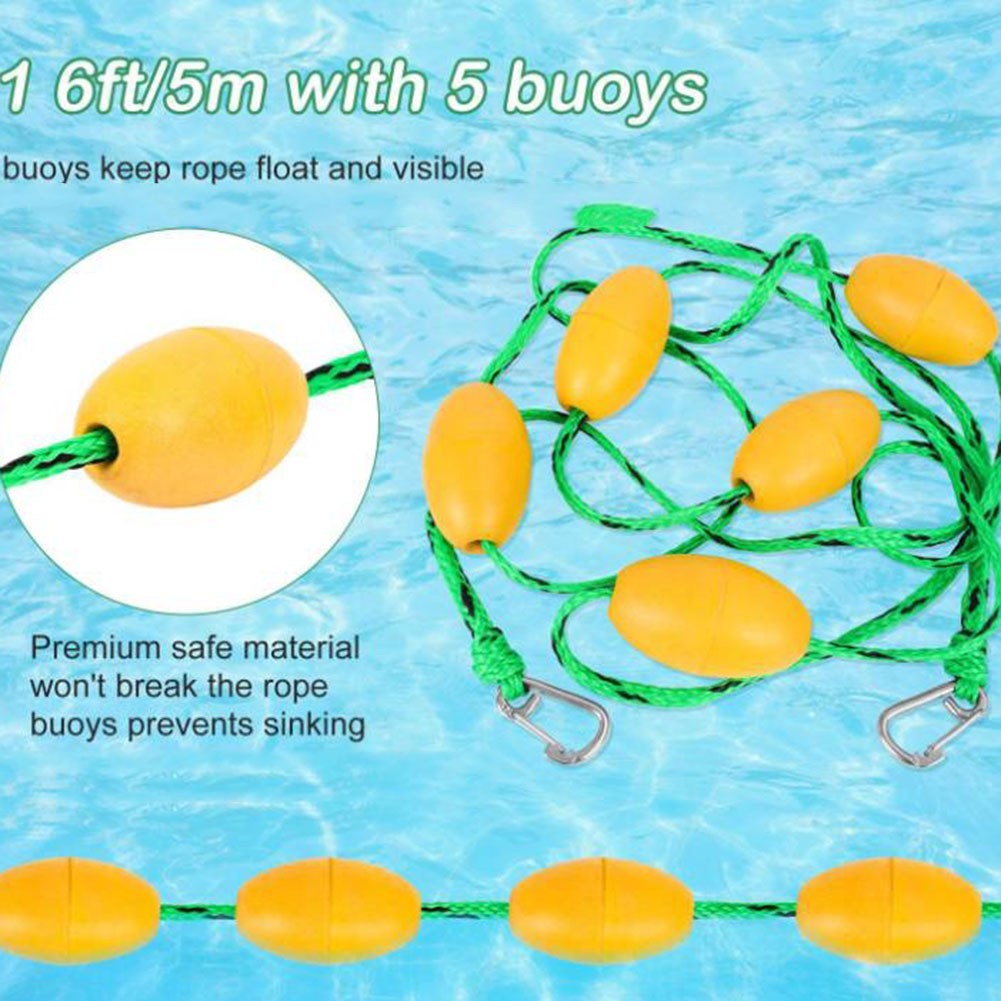 Swimming Pool Lane Line Safety Floating Rope 16ft 5m 20ft 6m with 56 Buoys