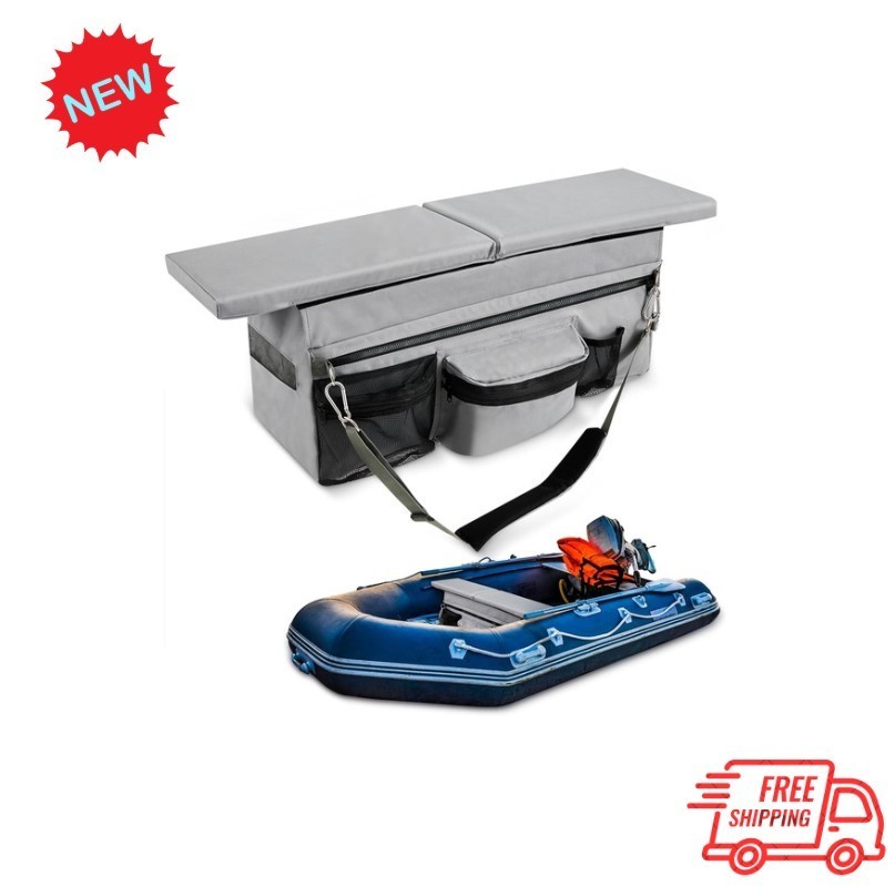 Inflatable Boat Seat Cushion & Underseat Bag, Water-Resistant with Pockets