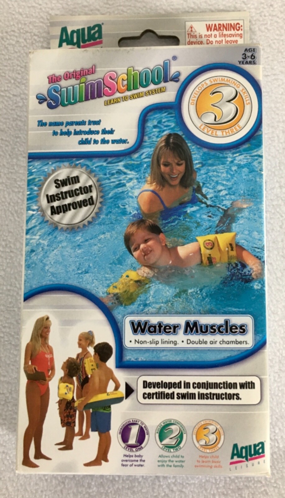 Inflatable Armbands WATER MUSCLES Wings Learn Swimming Skills Age 3-6 Years