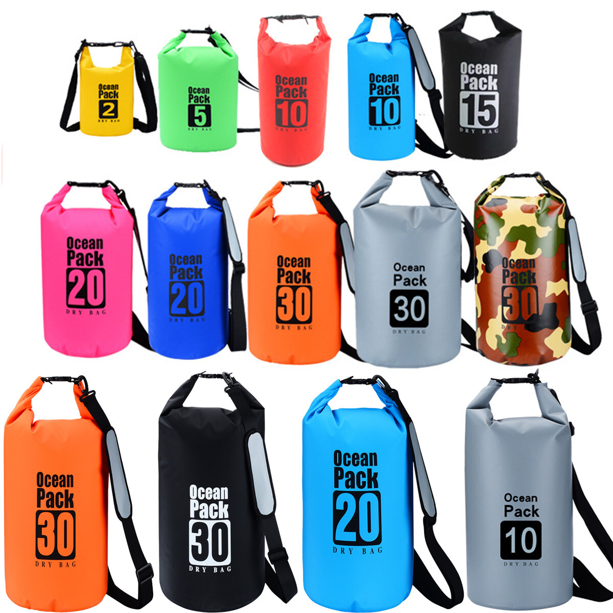 PVC Waterproof Dry Bag Sack For Canoe Floating Boating Kayaking Camping Backpack