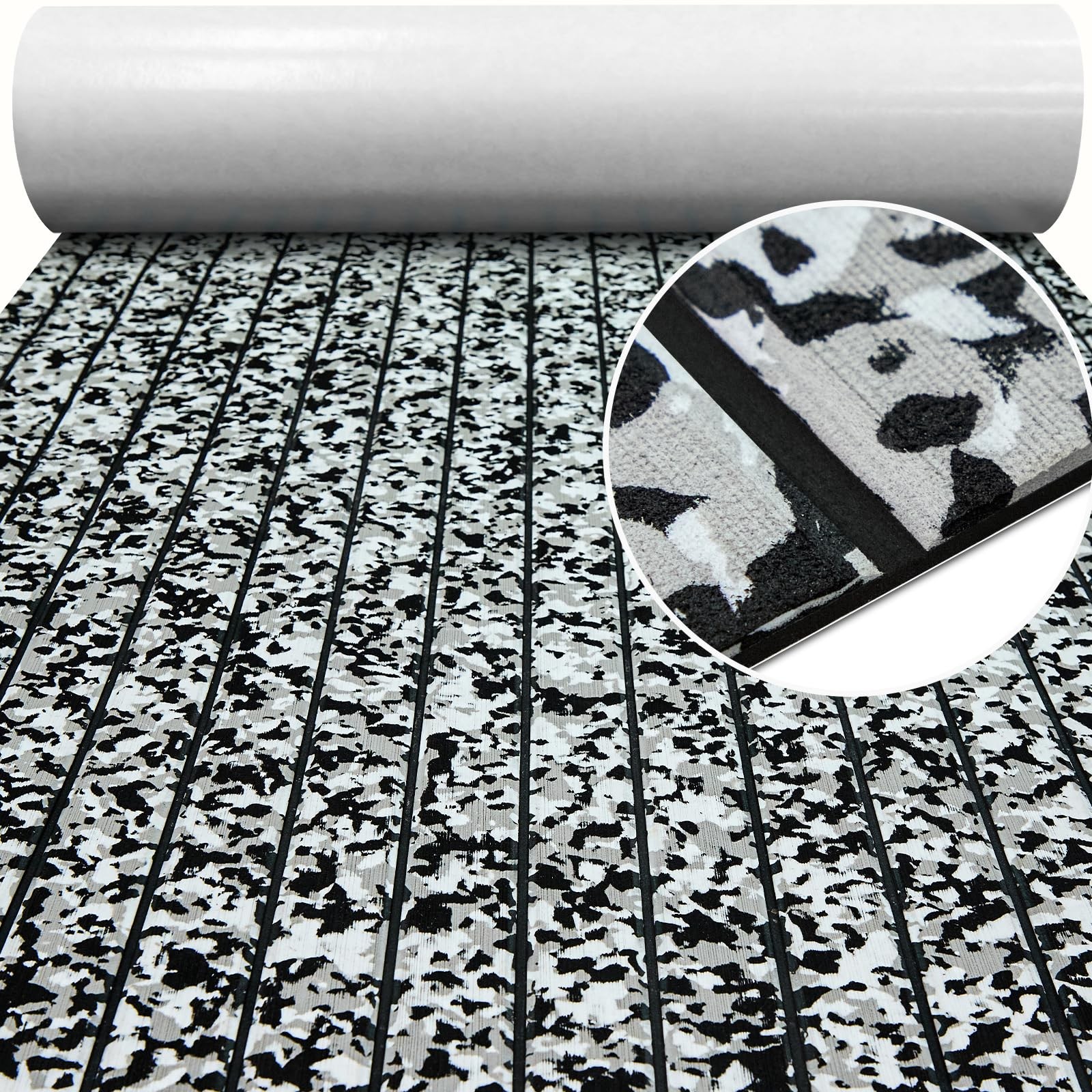 EVA Foam Boat Decking 94.5″ x 21.6″ Self-Adhesive Non-Slip 6mm Camo Marine Deck