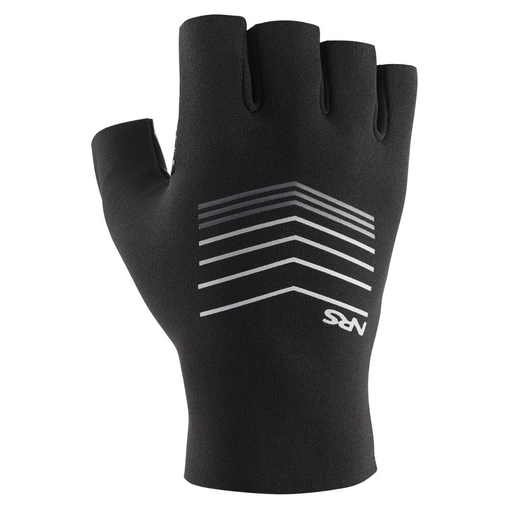 NRS Guide Gloves – Open-Finger Boaters’ Gloves – BLACK