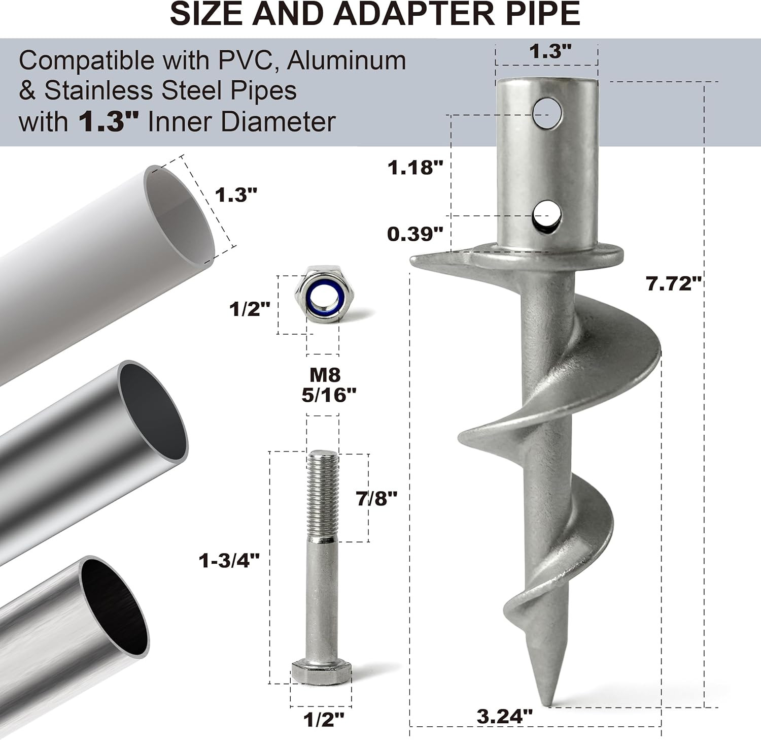 304 Stainless Steel Dock Sand Anchor – Versatile Underwater & Dock Base Use