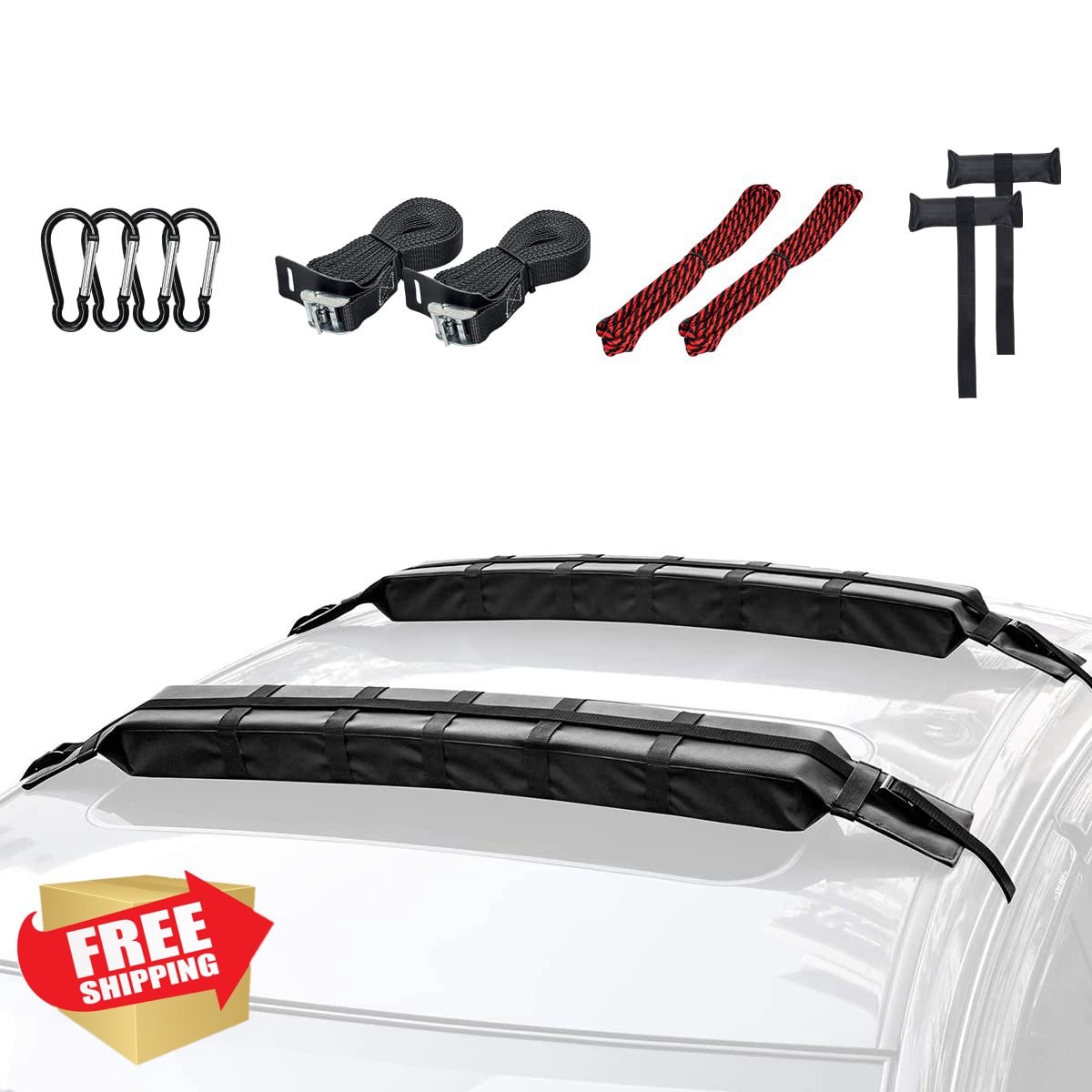 WOOWAVE Kayak Roof Rack Pads Upgraded