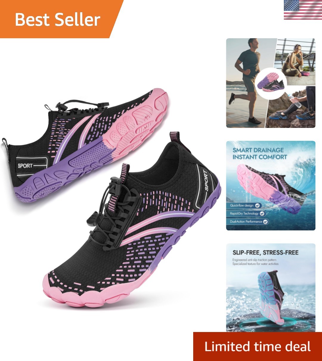 Hiking Barefoot Water Shoes for Women Men Beach Swim Aqua Pool River Quick Dr…