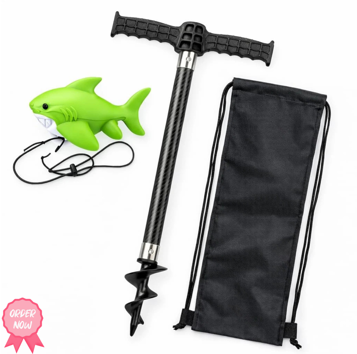 Carbon Fiber Boat Sand Anchor with Reinforced Nylon Auger for Shallow Water