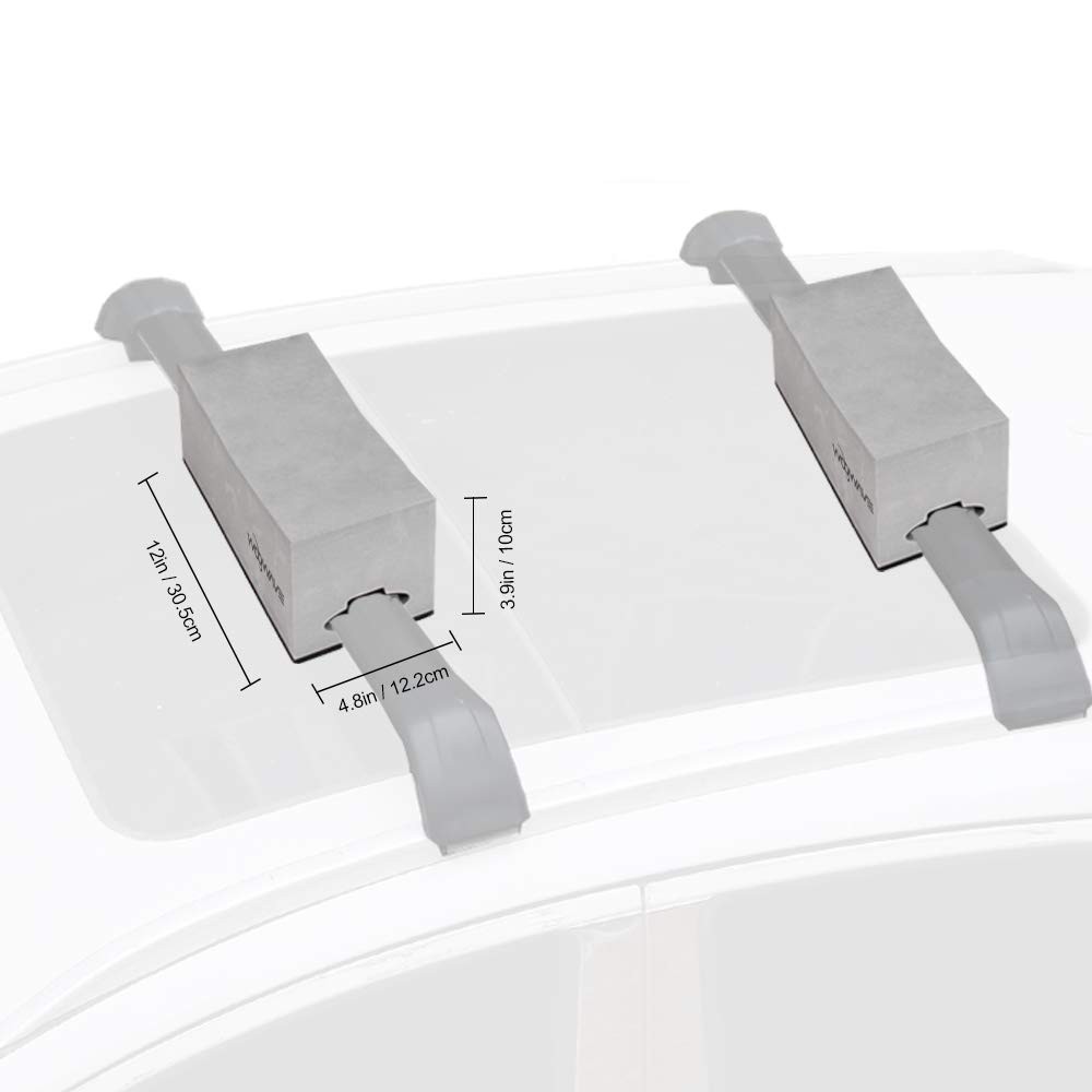 WOOWAVE Kayak Carrier Deluxe Kit Universal Soft Standard 12inch, gray