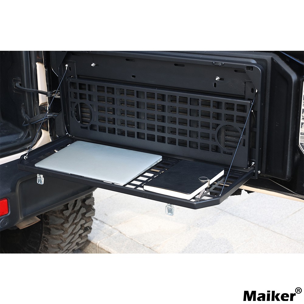 Tailgate Table for Jeep Wrangler JK JL, Folding 2-Tier Cargo Rack Molle Panel