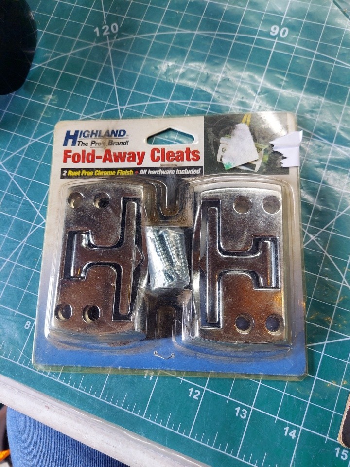 2 Pack Highland Fold-Away Cleats w/Hardware, Rust Free Chrome Finish, 91501