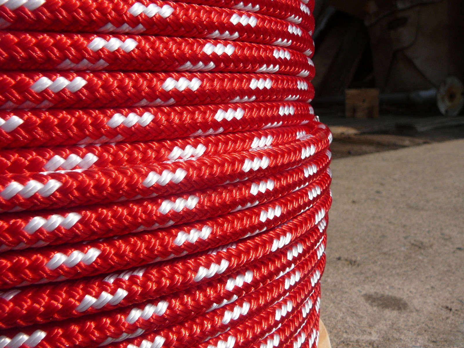 Sailboat Rigging Rope 5/16″ x 50′ Red/White Double Braided Sheet Halyard Line