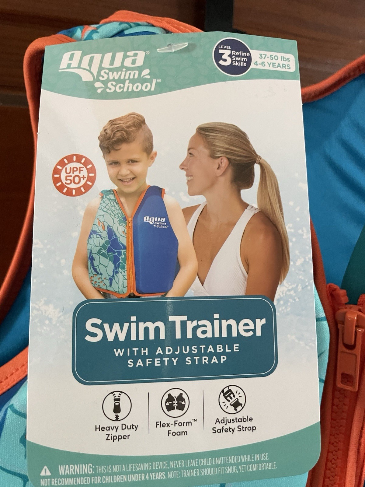 Boys Aqua Swim School Trainer Level 3 37-50 Lbs 4-6 Years Hammerhead Shark Fish