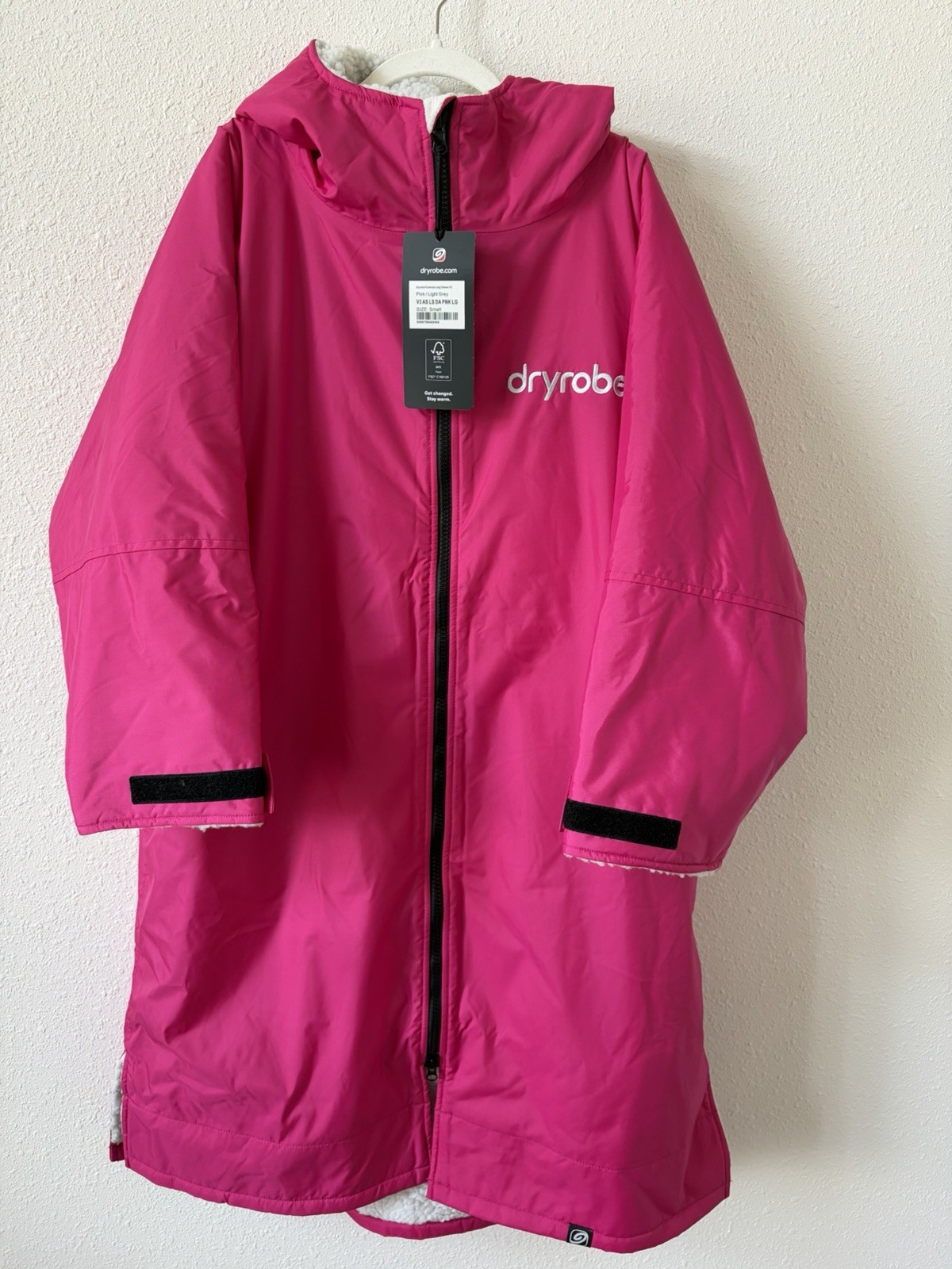 Dry-Robe Pink Light Grey Advance Changing Jacket Coat Size Small Outdoors Unisex