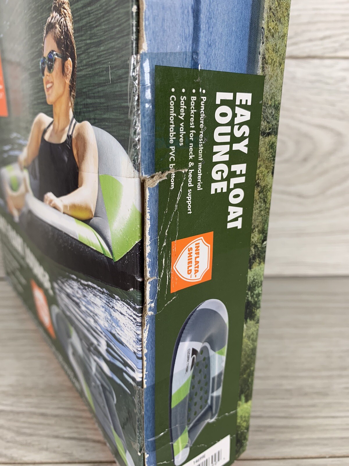 Ozark Trail Easy Float Lounge New Lake Pool Outdoor 61.8” x 39.4” Adult Gray