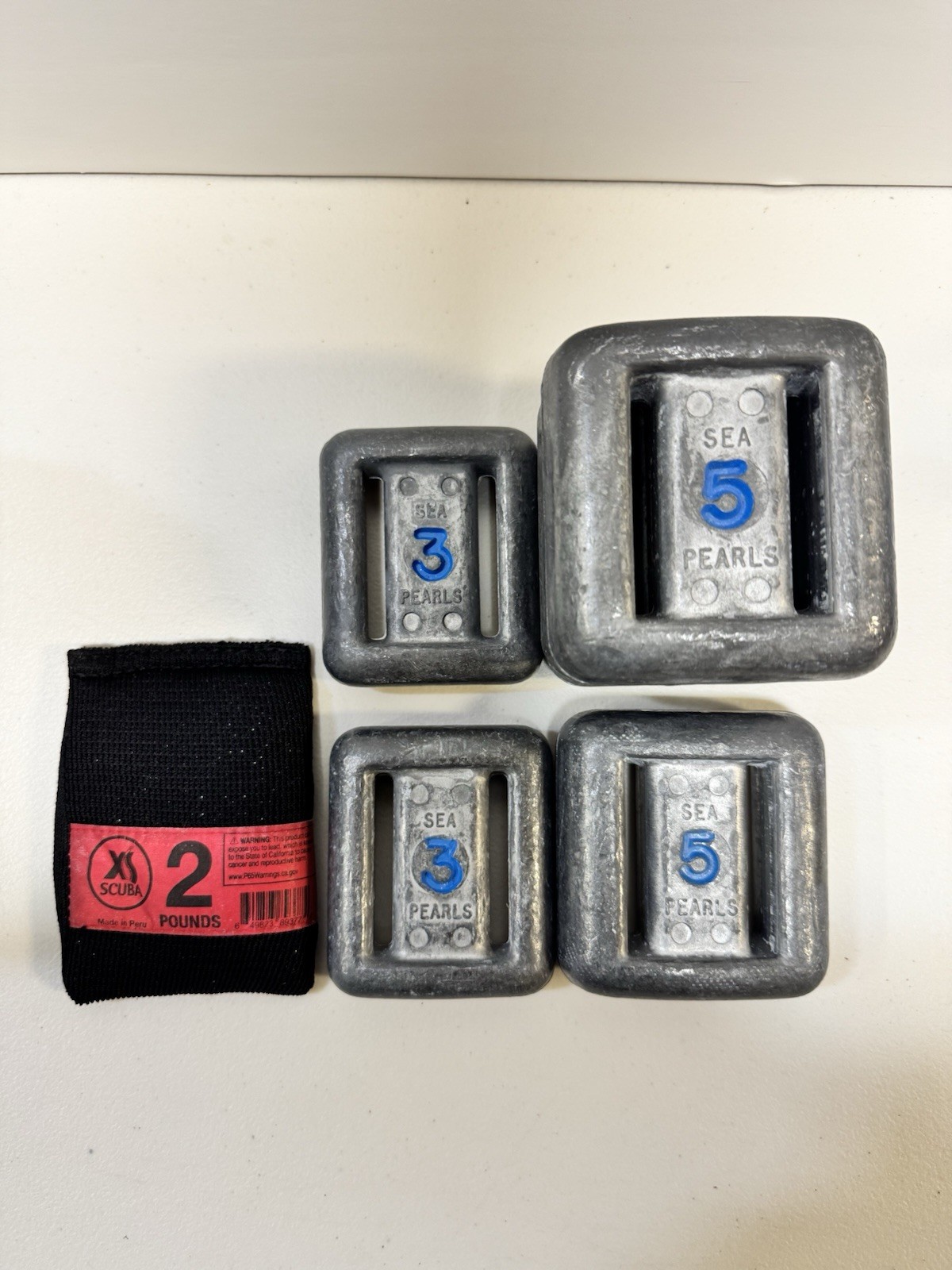 XS Scuba Weight Bags With Dive Weights USED (X9) LOT 28lbs