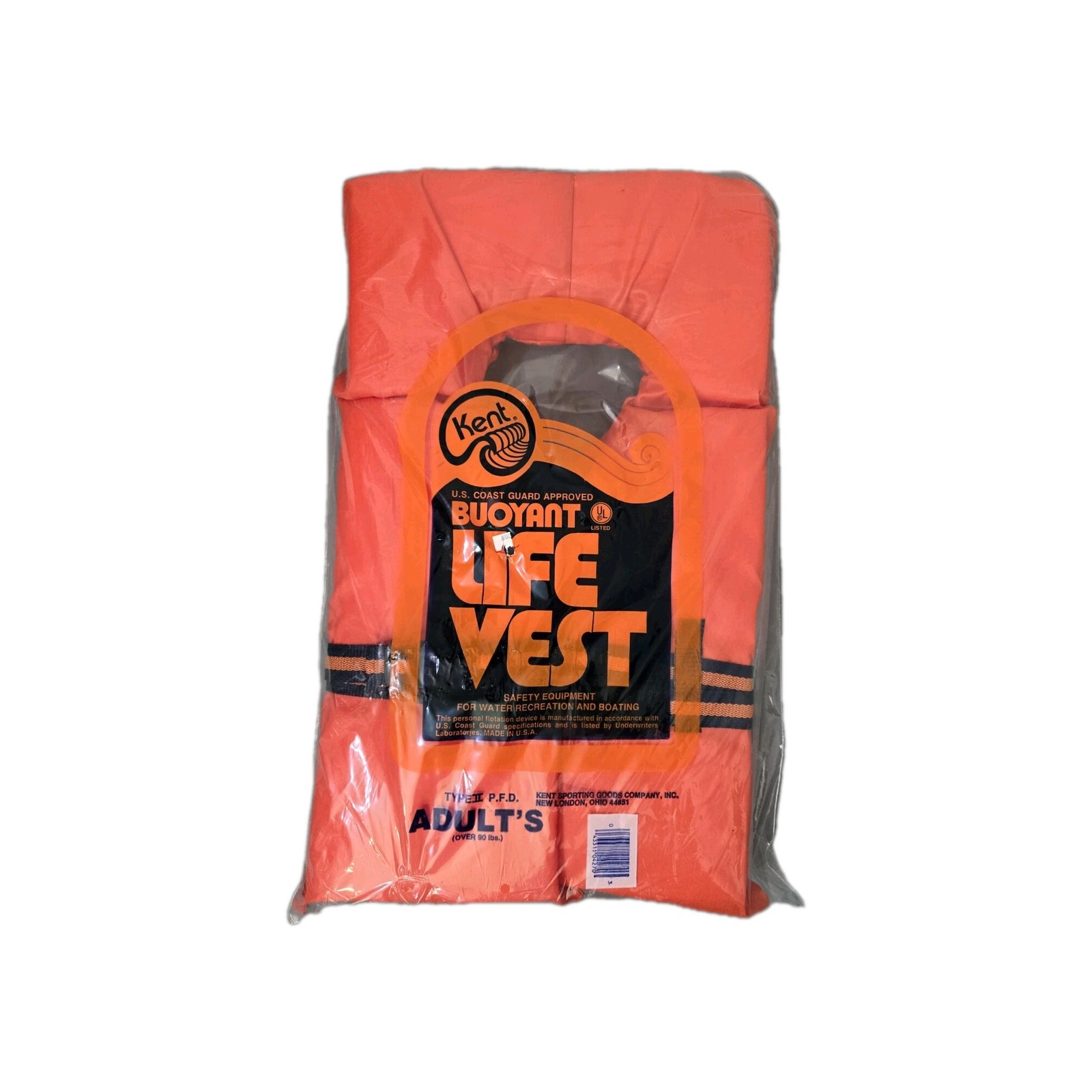 Life Jacket Adult Over 90 LBS Kent Coast Guard Approved Bouyant Life Vest Orange