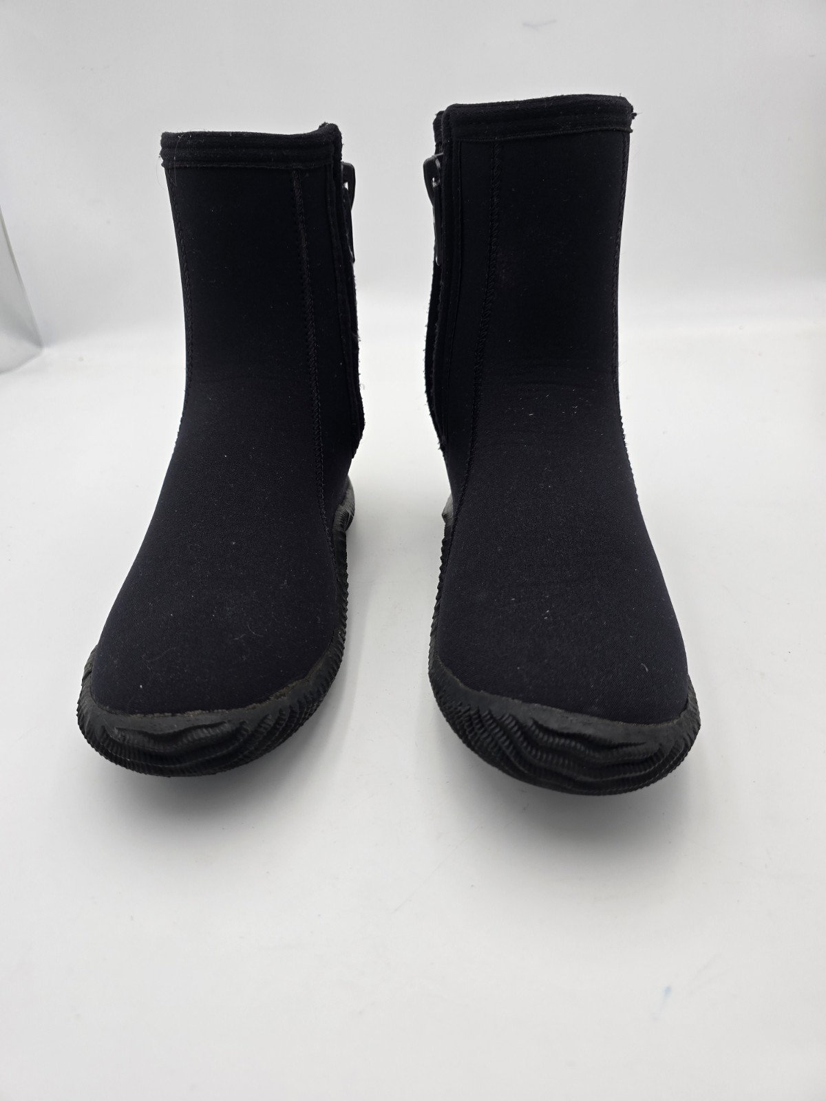 Deep See Neoprene Dive Boots Mens Size 8 Black Scuba Snorkeling Side Zip Wetsuit