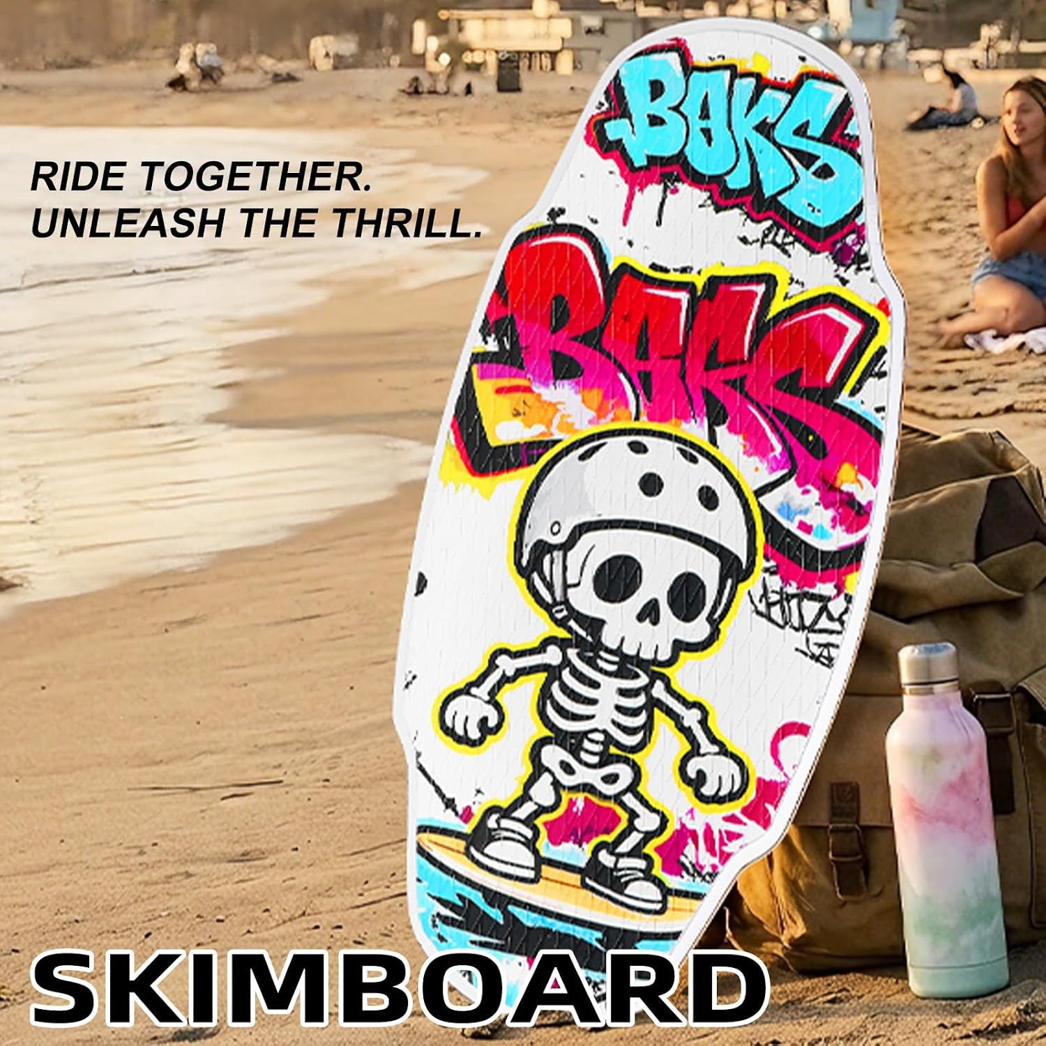 35-Inch Wooden Skimboard for Beginners and Adults | Surface with EVA Non-Slip Co
