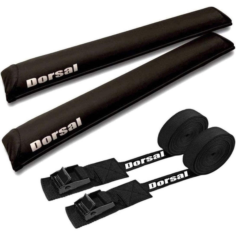 DORSAL Sunguard (No Fade) Aero Roof Rack Pads and 15 ft Straps – Pack of 4 for C
