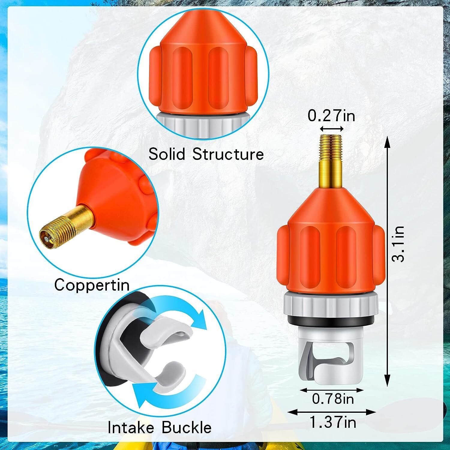 SUP Pump Adapter Inflatable Boat Air Valve Adaptor Paddle Board for Canoe Kayak