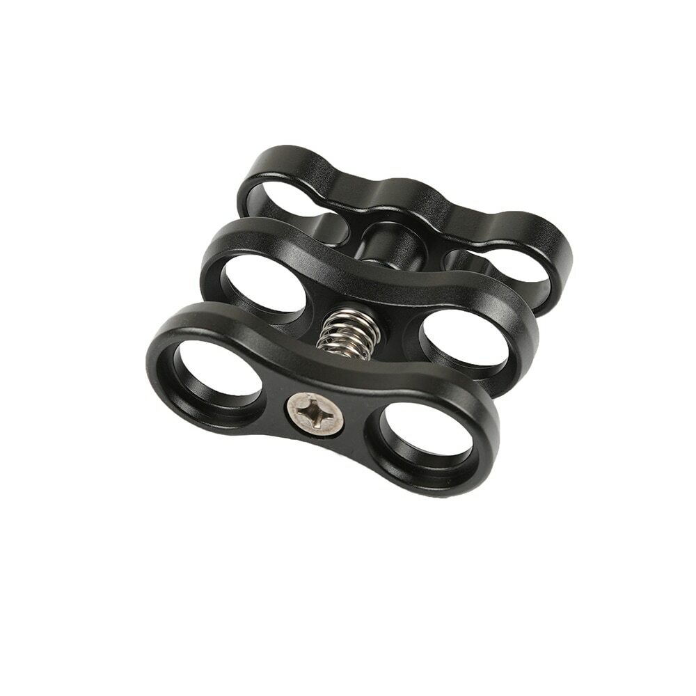 1″ Ball Clamp Diving Dual Holes Ball Butterfly Clip Arm Mount Underwater Housing