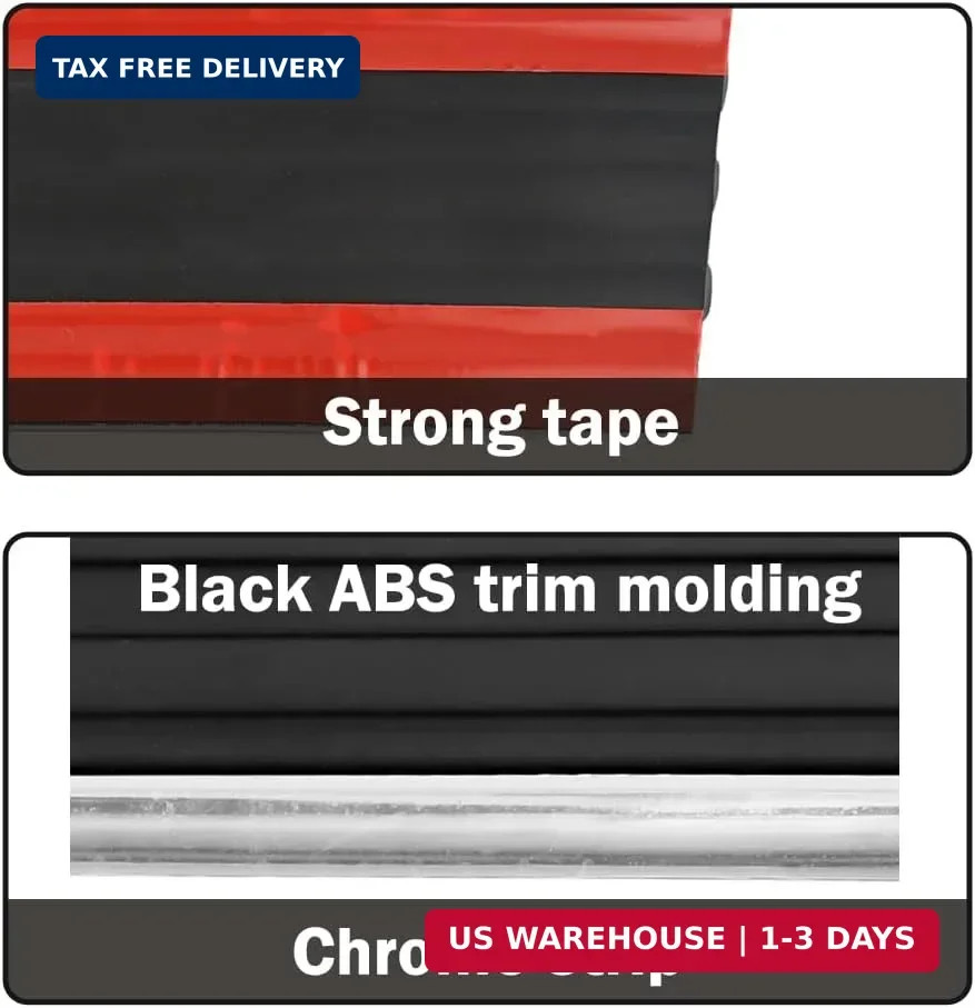 236″ Chrome Body Side Molding Trim for 1988-1998 Chevy GMC Cars Trucks, Silverad