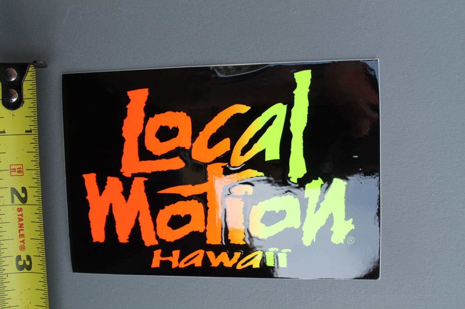 LOCAL MOTION Hawaii Surfboards Neon Orange Fade 80’s LM1 Vintage Surfing STICKER