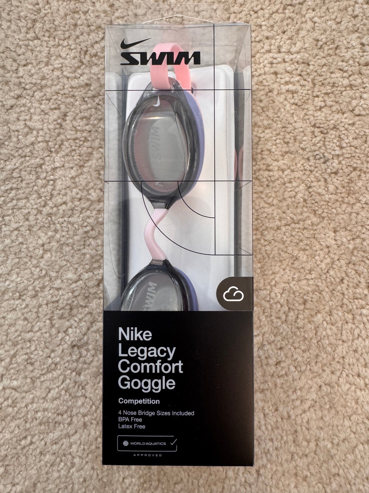 NIKE LEGACY COMFORT MIRRORED SWIM GOGGLE ADULT UNISEX PINK/PURPLE LOW LIGHT TINT