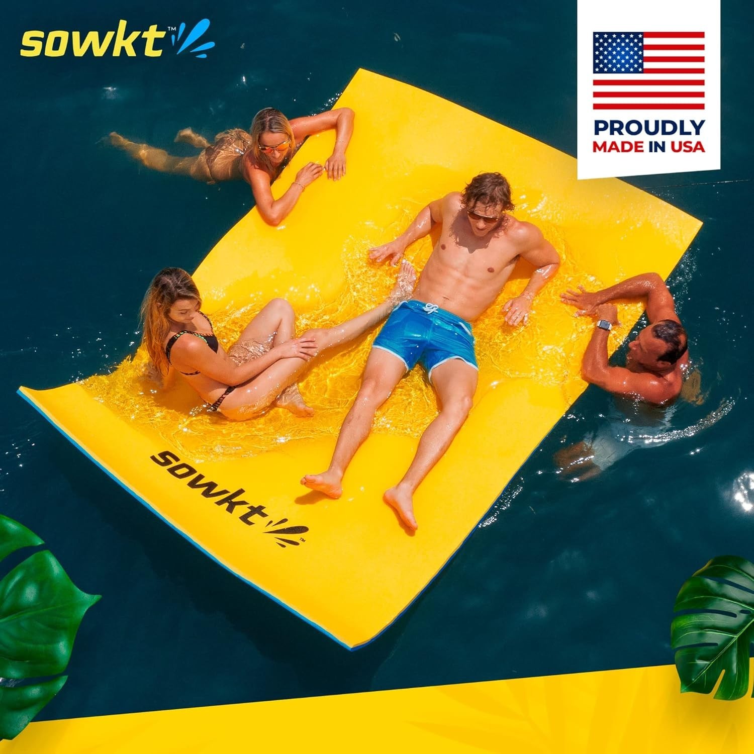 SOWKT® Made in USA Premium Floating Mat for Lakes & Pools, Extra Large Lily Pads