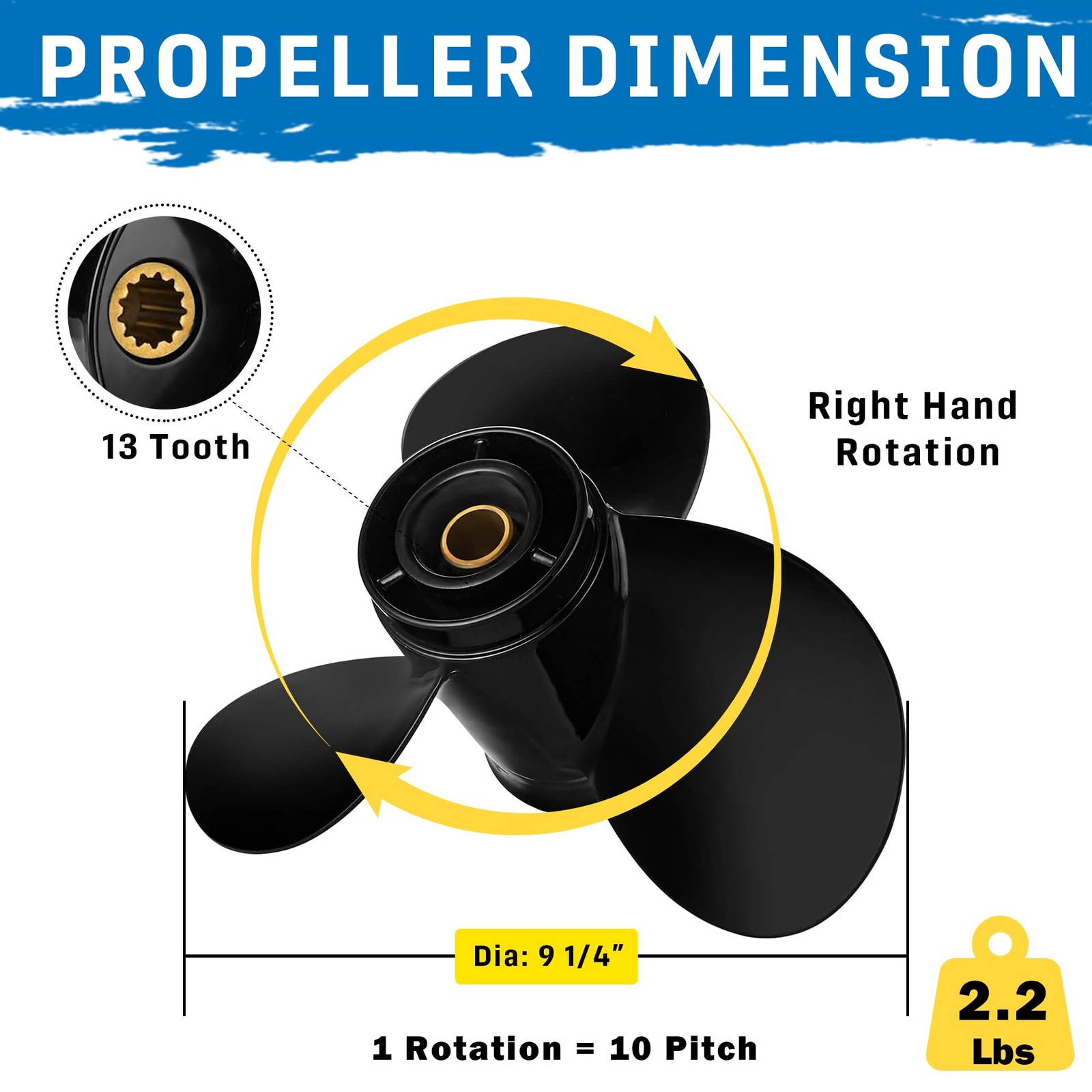 9 1/4 x 10 OEM Upgrade Aluminum Outboard Boat Propeller for BRP Johnson EVINR…