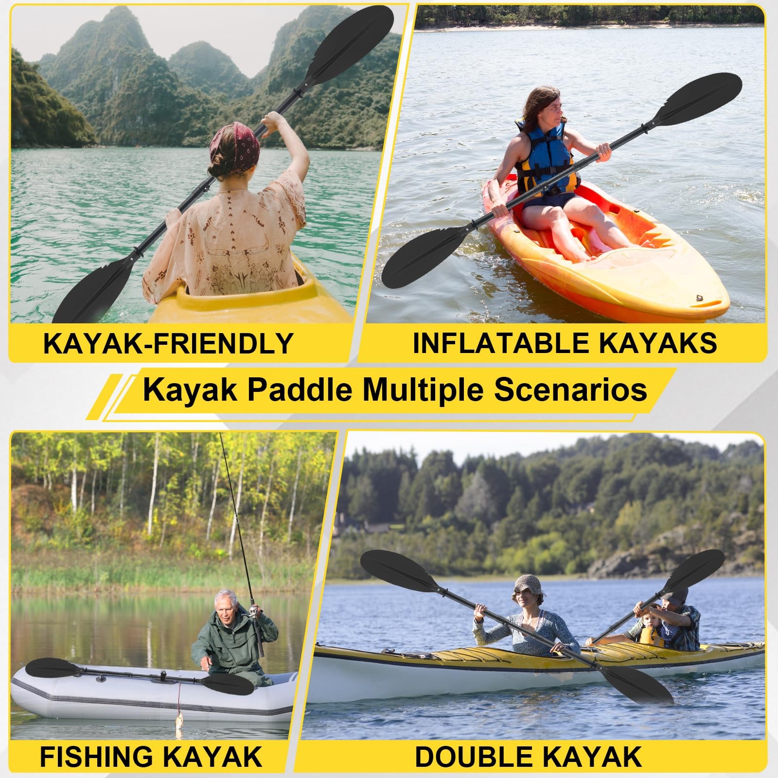 Frebuta Kayak Paddle70 To 95In Telescopic Carbon Fiber Kayak Paddle Frosted