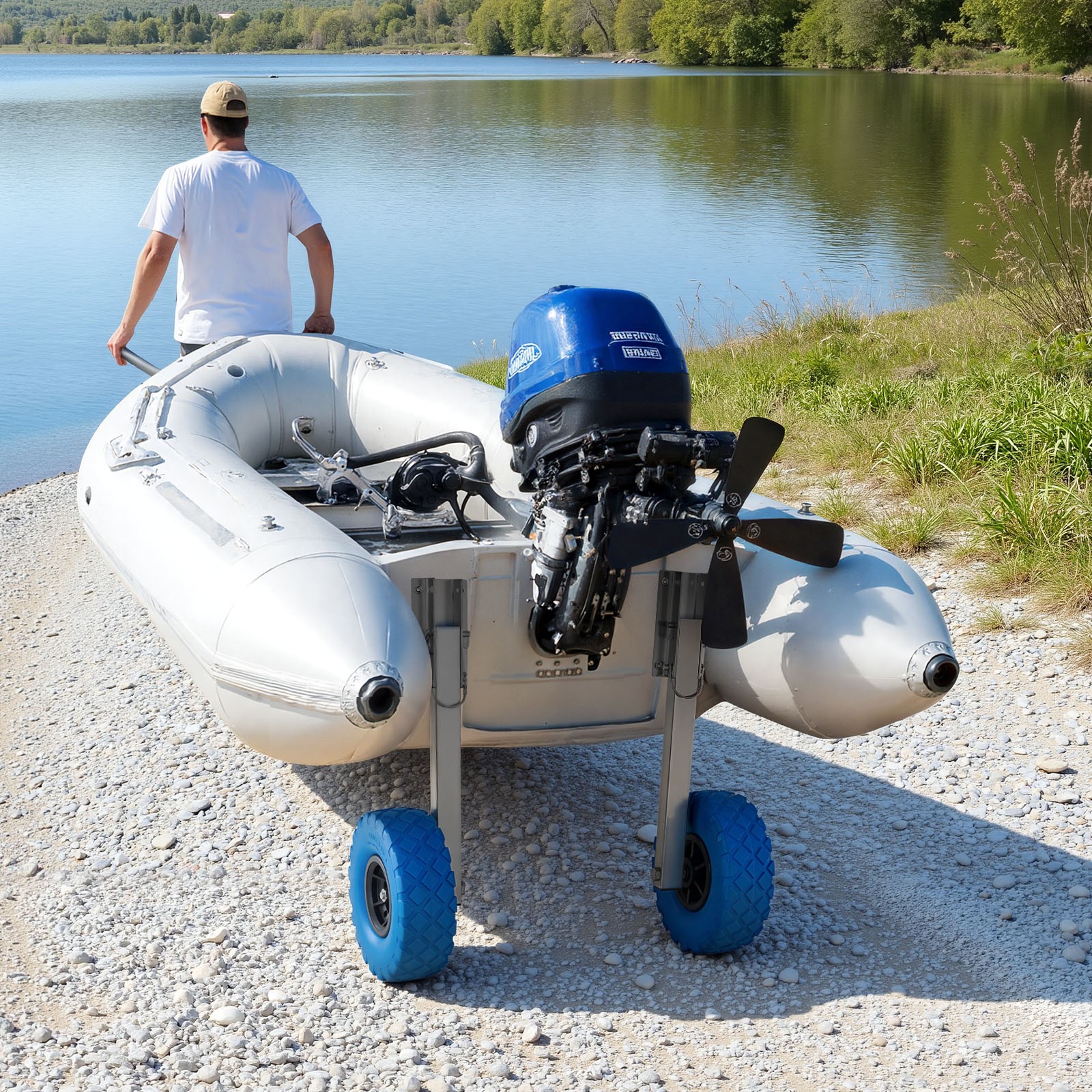 VEVOR Boat Launching Wheels 300 lbs 10″ Stainless Steel Transom Wheel Solid Tire