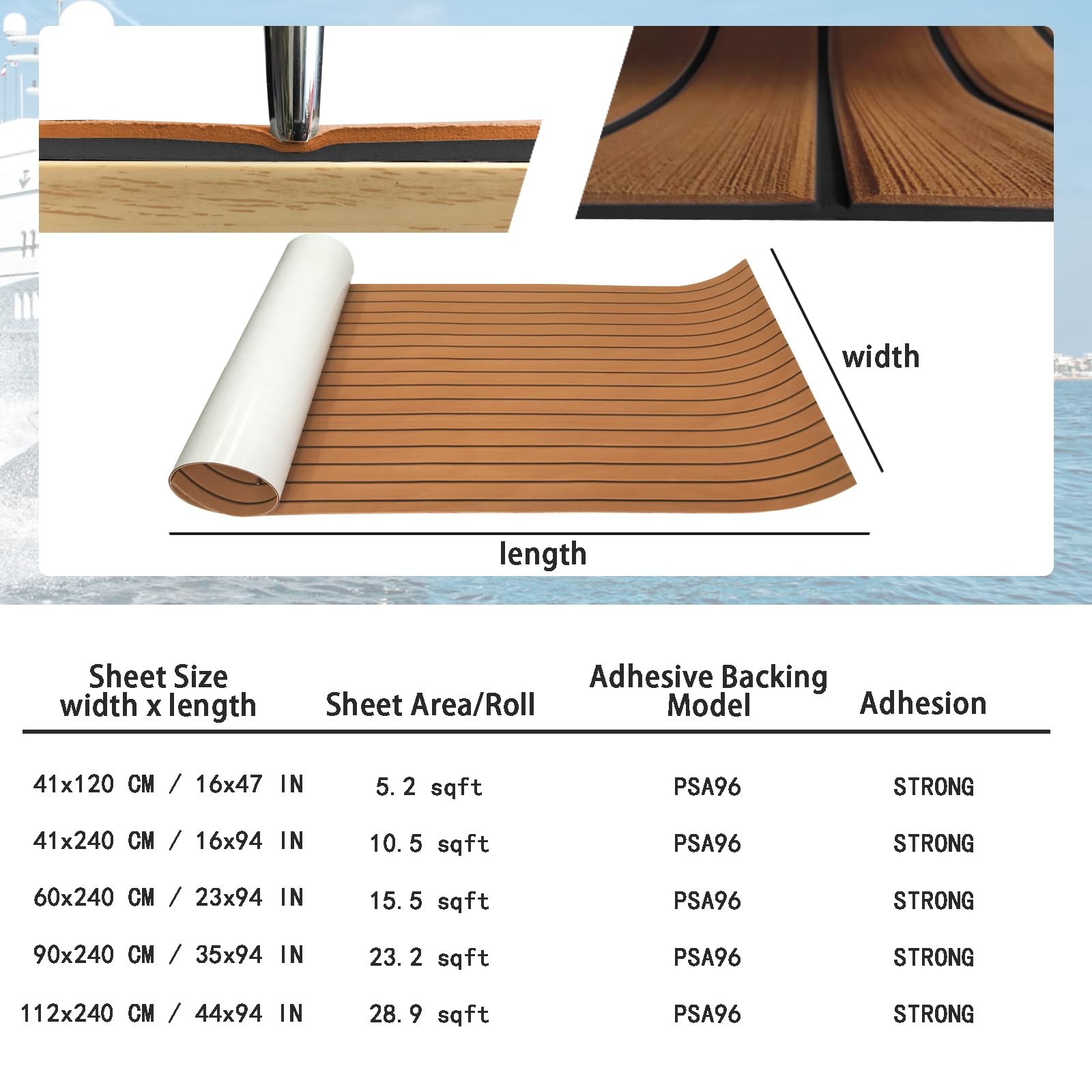 Boat Flooring EVA Foam Decking Sheet Faux Teak Marine Mat NonSlip Boat Carpet…