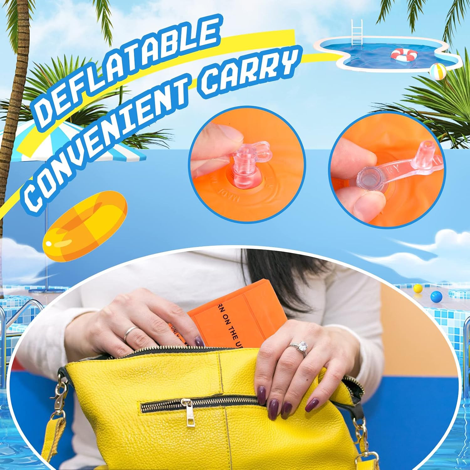 2 Pack Arm Floaties for Adults and Kids, Water Wings Inflatable Arm Swimming