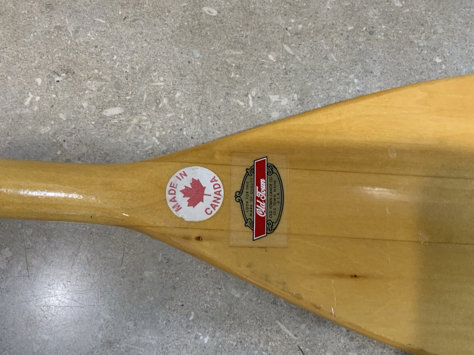 Vintage Old Town Wooden Canoe Paddle 57” Made In Canada Original Stickers