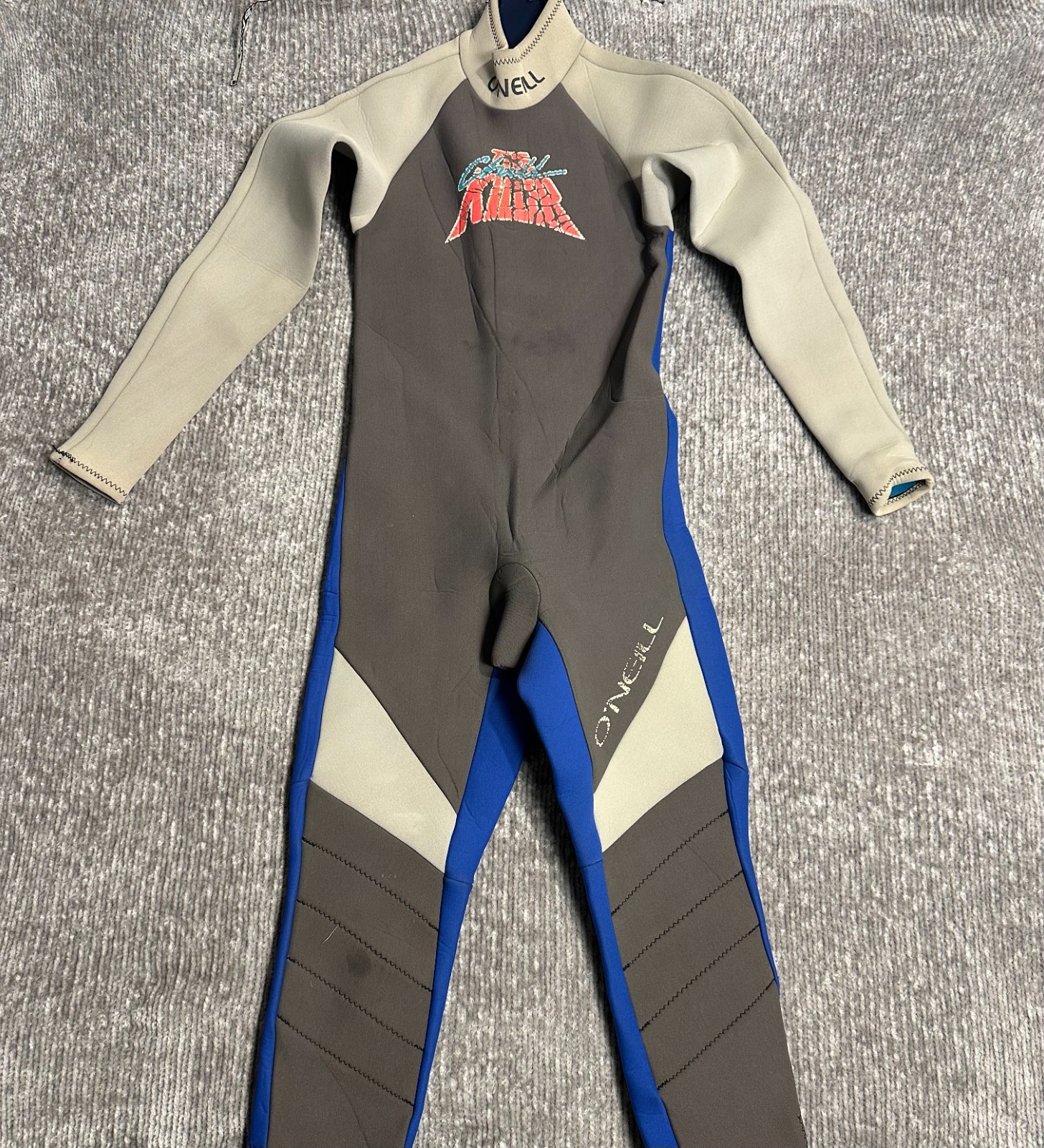 Vintage O’Neill RT-20 The Chill Killer Full Wetsuit Youth Size 14 Blue Gray Surf