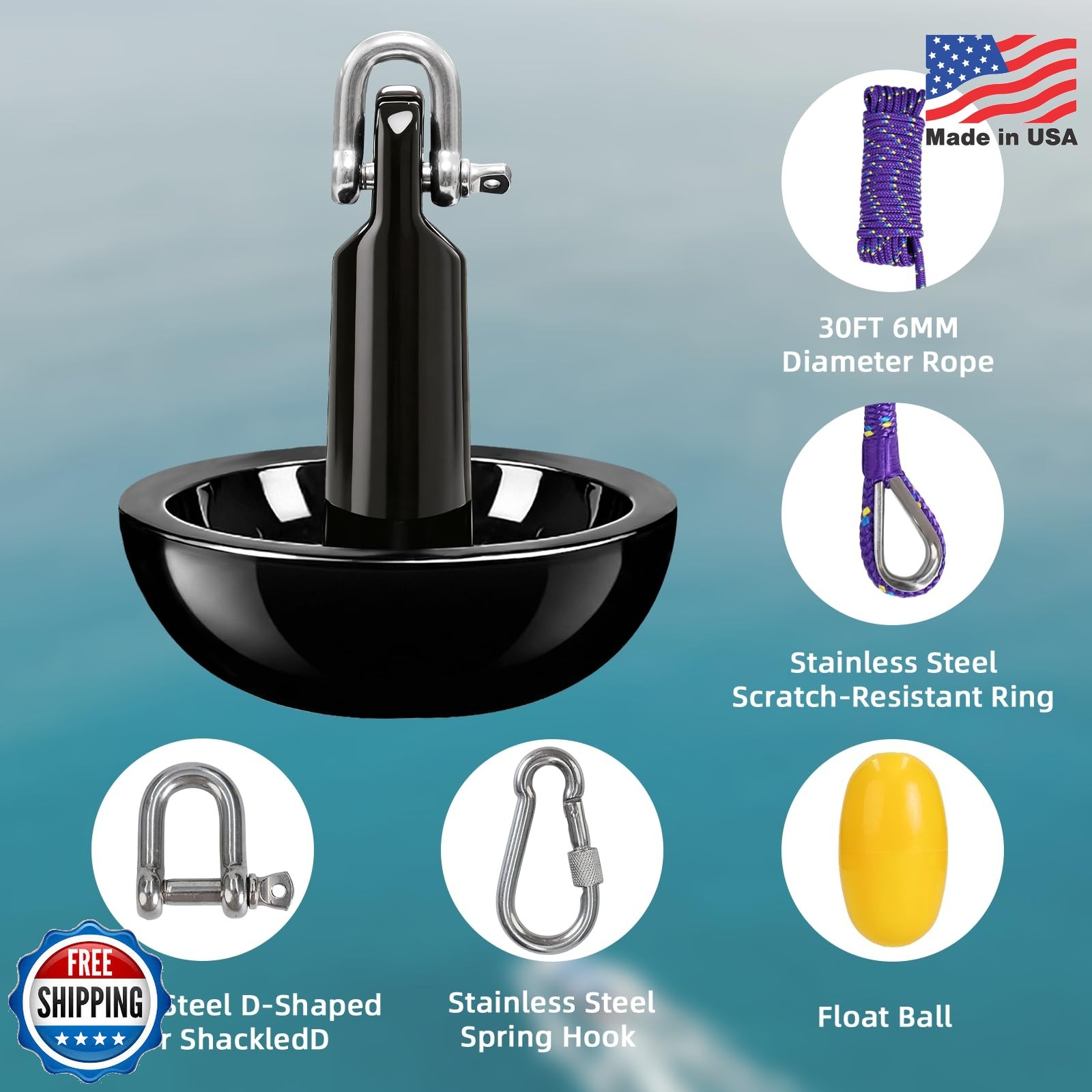 Mushroom Anchor Kayak Anchor Kit for Small Boat Canoe Paddle Board SUP Jet Ski P