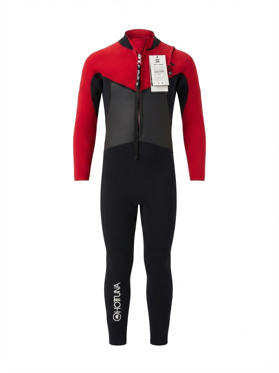 Hot Tuna Kids Wetsuit – Size 9-10 Years (134-140cm) – Black & Red Full Length