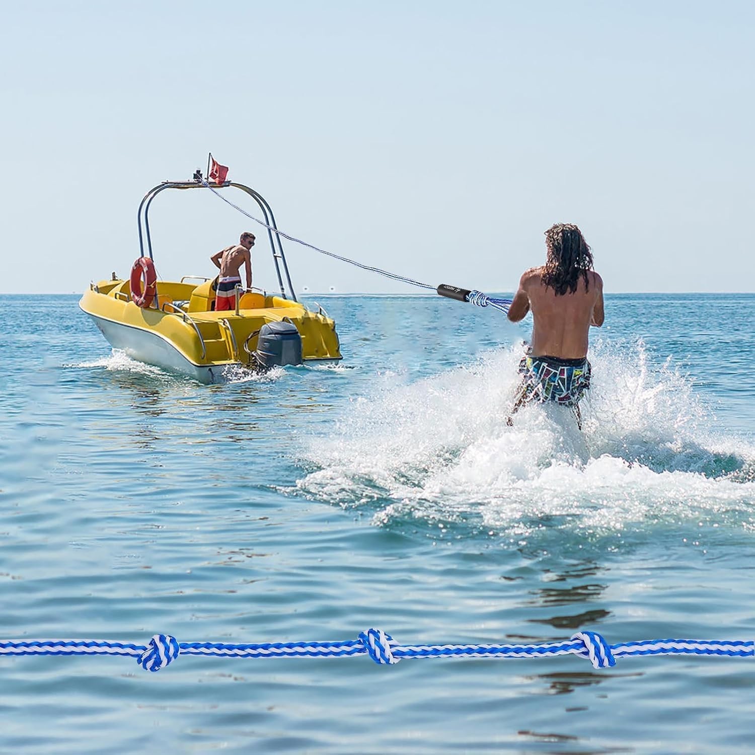 40FT Tow Rope with Foam Buoy for Tubes, Wake Surfing & Waterskiing – 3-Piece Set