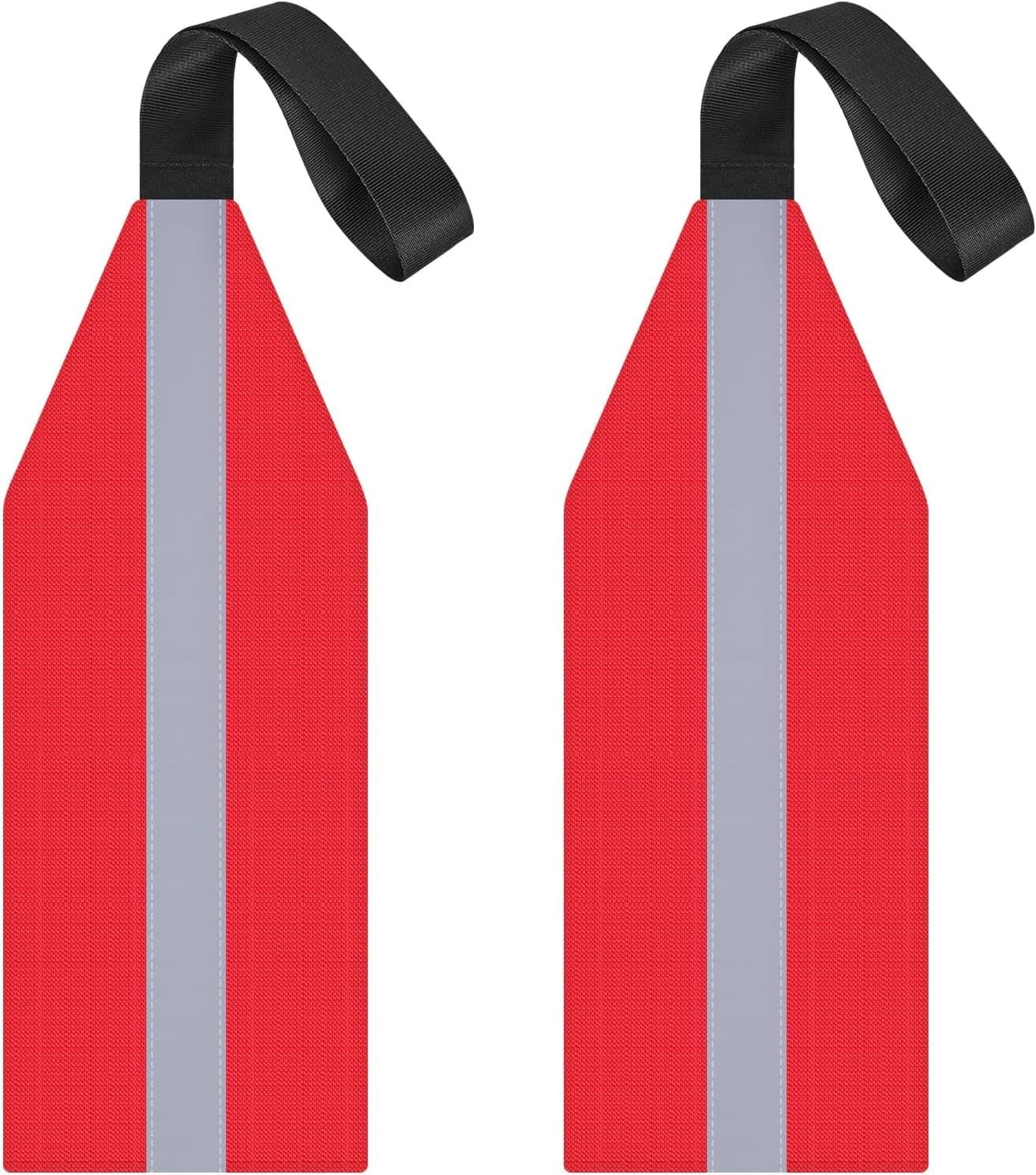 2-Piece Waterproof Kayak Safety Flag Set with Reflective Strip for Visibility