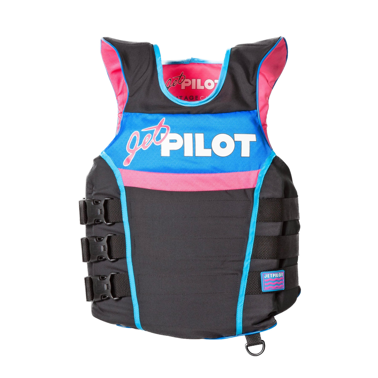 JETPILOT Vintage Nylon CGA 3-Buckle PFD Vest Side Entry PWC Blue Black JP23212