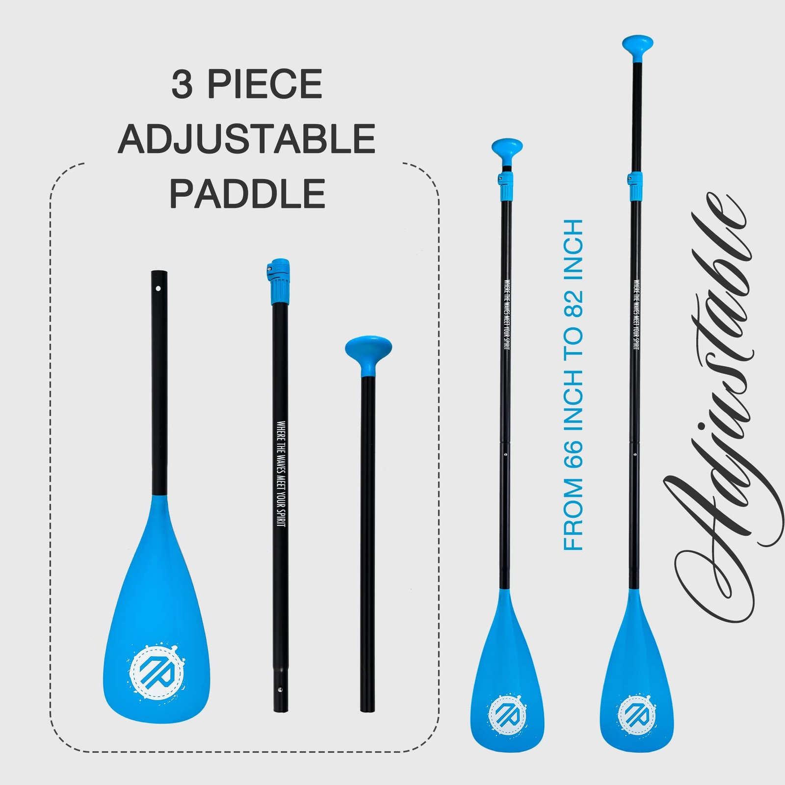 3-Piece Sup Paddle, Adjustable Paddle Board Paddles, Lightweight Kayak Paddle…